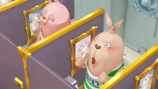 逃亡兔享受豪华公厕 上完大号才发现没手纸