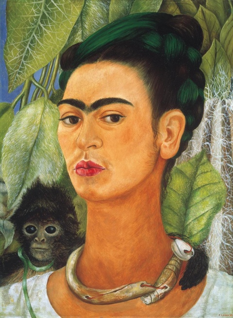 弗里达·卡洛-Self Portrait with a Monkey 第1页