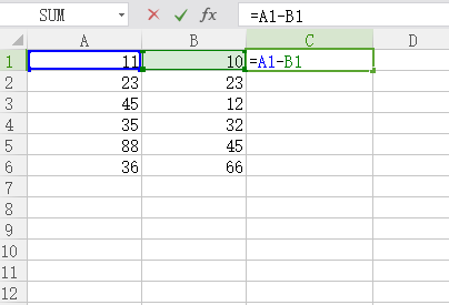 Excel表格怎么使用求差公式
