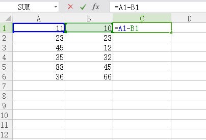 excel表格中求差公式怎样用