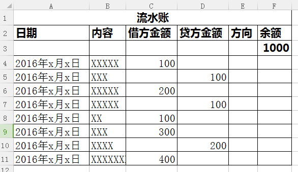 excel如何制作自动流水账 三联