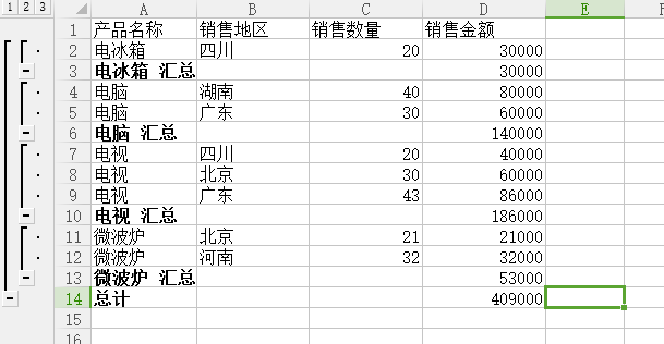 Excel数据怎么分类汇总