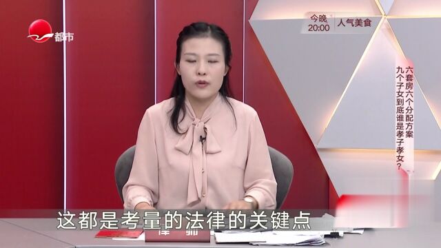 六套房六個分配方案  九個子女到底誰是孝子孝女？