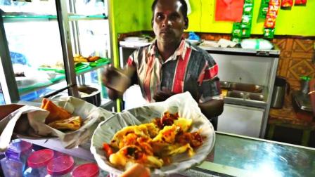 到斯里兰卡当地人吃饭的咖喱店吃奇怪的三角 用手吃饭什么感觉？