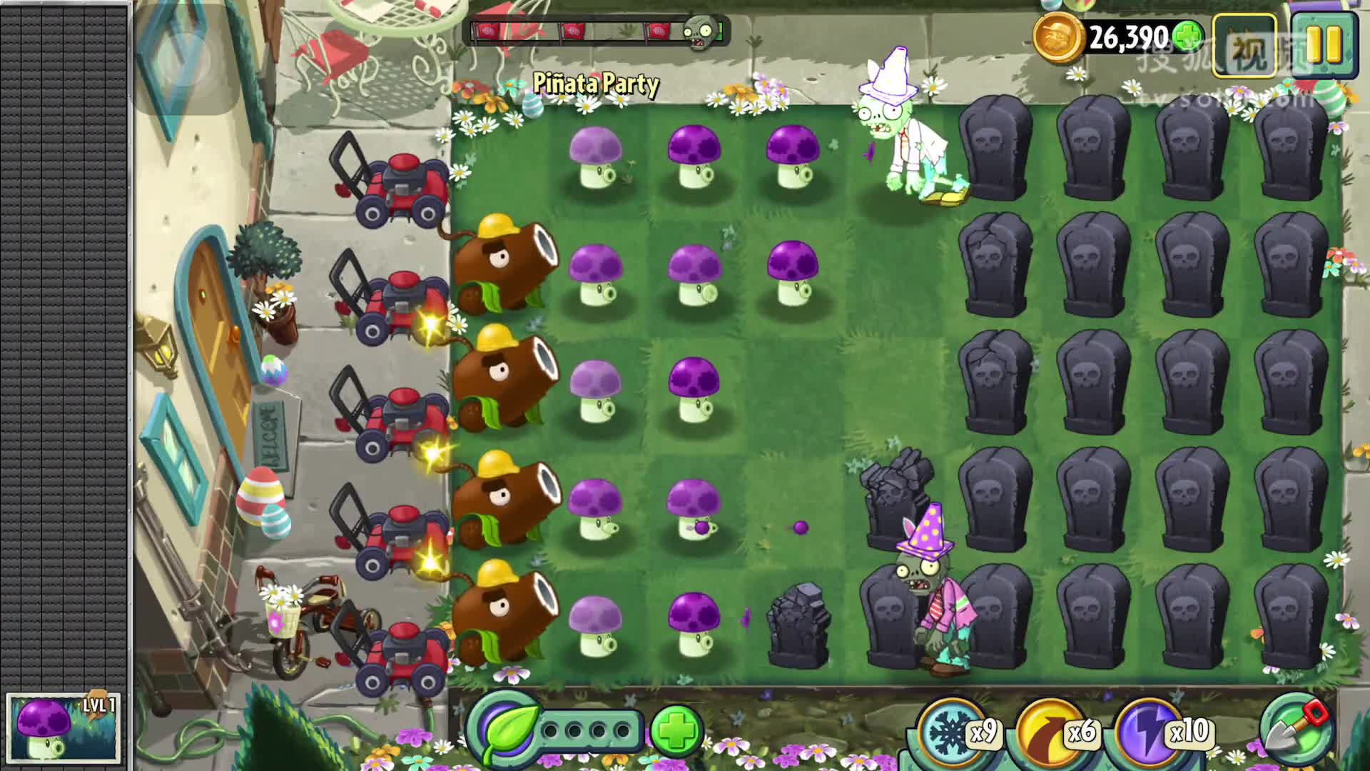 【娱乐解说】植物大战僵尸2国际版-彩陶盛宴20170413-给小喷菇续命