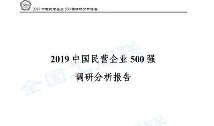 [图]2019中国民营企业500强调研分析报告