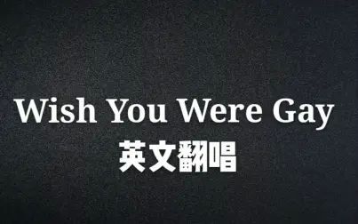 [图]【KBShinya】Wish You Were Gay/希望你是个给【正经翻唱】