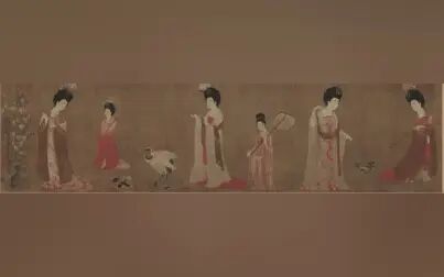 [图]唐 周肪 簪花仕女图卷 高清国画赏析 名画欣赏 细节鉴赏 古代仕女图