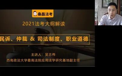 [图]法考备考必看!2021年新大纲解读-民事诉讼法与仲裁 吴志伟