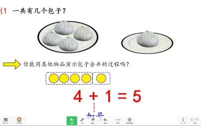 [图]【得数是5的加法】培智-生活数学-微课—特殊教育