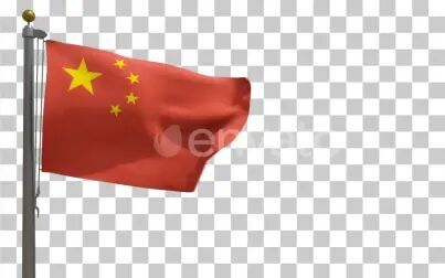 [图]视频模板-五星红旗中国国旗迎风飘扬视频模板透明格式的中国国旗视频