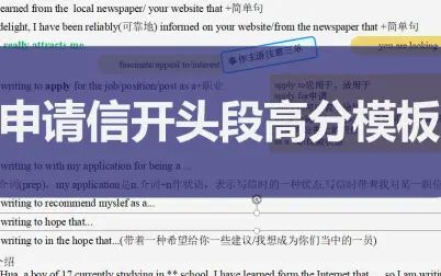 [图]【高考英语】申请信写作高分模板