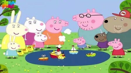 [图]Peppa Pig 小猪佩奇和朋友们放帆船益智拼图游戏视频