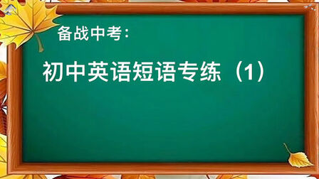 [图]备战中考:中考英语短语专练,适合初中各年级学生