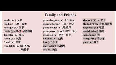 [图]KET核心词汇family and friends