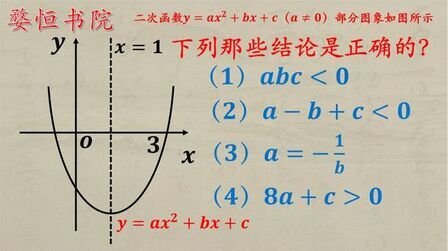 [图]初中二次函数,判断下面结论是否正确,基础题型不能丢分