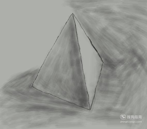 素描入门三棱锥石膏几何体的画法