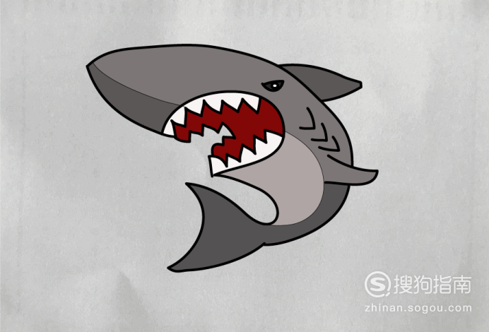如何画凶猛的鲨鱼简笔画