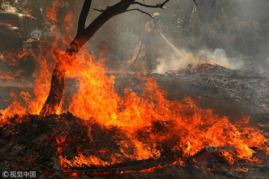 美国加州山火延烧致6死 38000人逃离家园 第1页