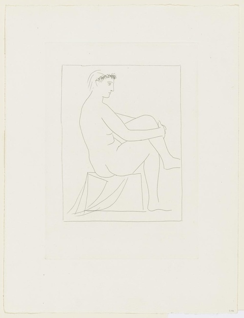 毕加索-Nude Woman with Crossed Legs Crowned with Flowers (Femme nue couronnée de fleurs, aux jambes croisées 第1页