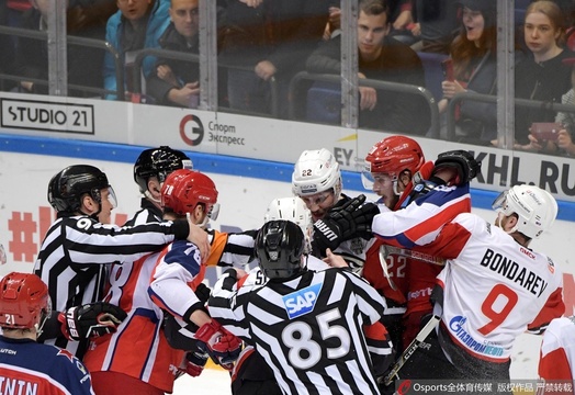 KHL冰球联赛中央陆军3-0先锋 第1页