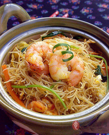 咖喱虾仁炒米粉怎么做?