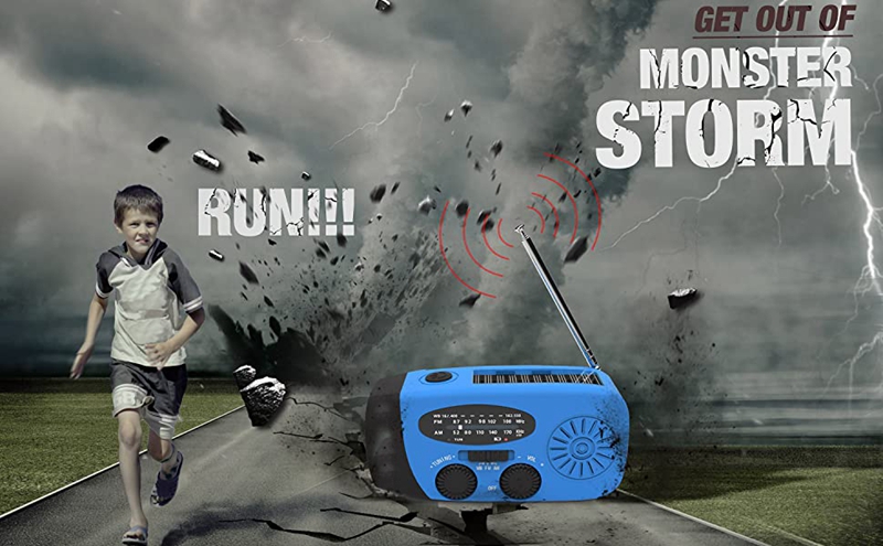 Greatlizard Emergency Solar Hand Crank Portable Radio, NOAA Weather
