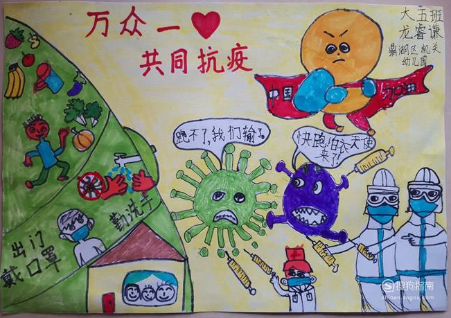 万众一心抗击疫情儿童画 万众一心，共抗疫情的儿童画怎么画？