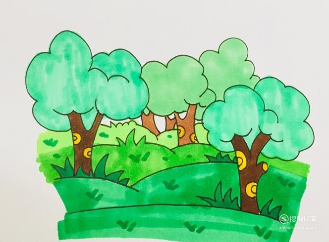原始森林简笔画图片大全 简笔画系列-原始森林怎么画