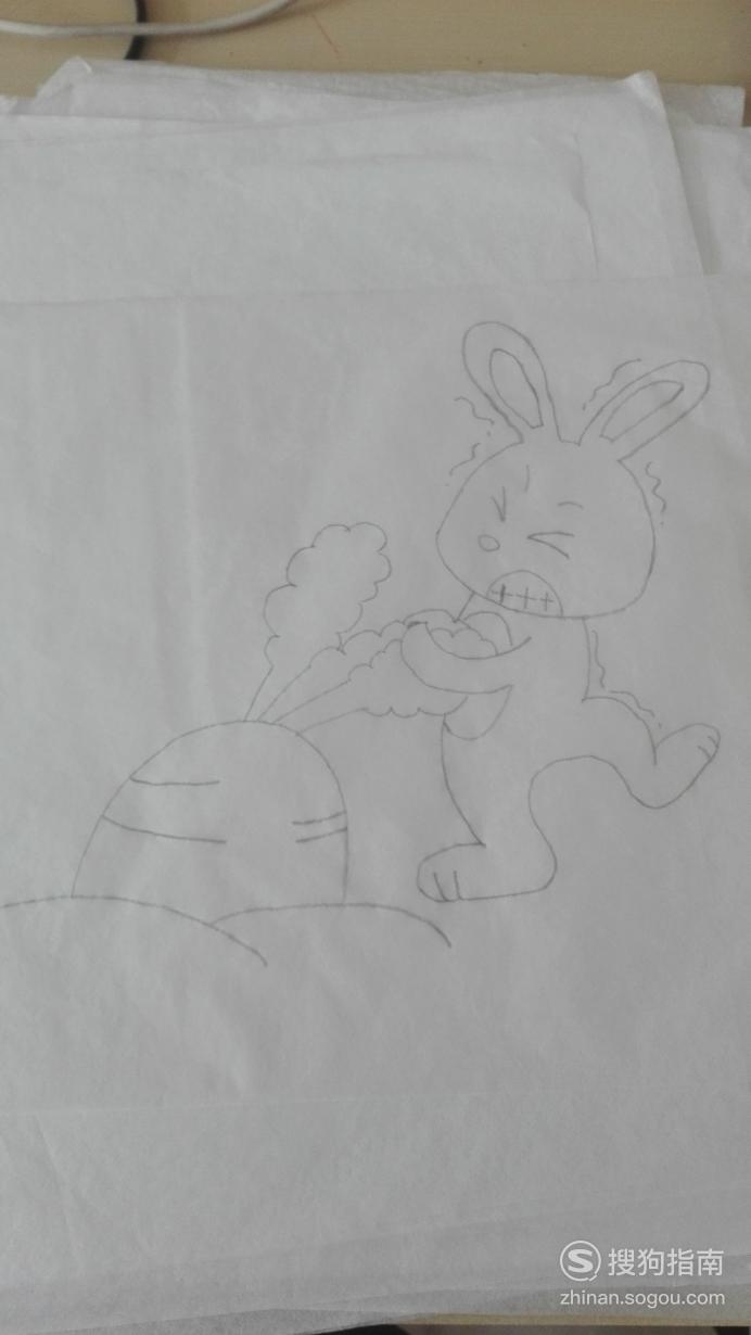 如何画小兔子拔萝卜的简笔画